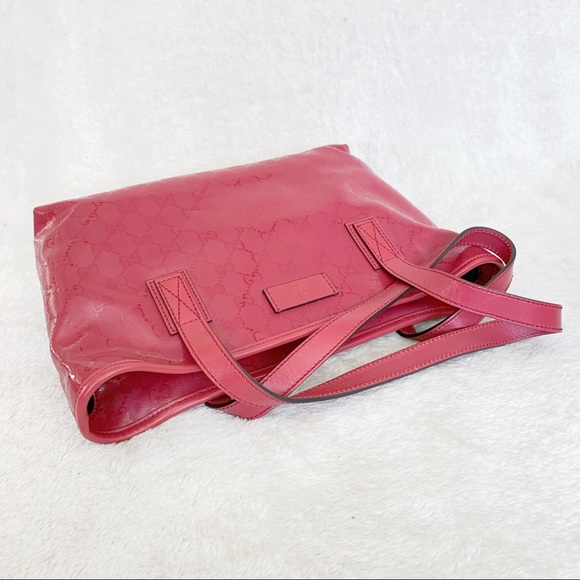 NWT Authentic Gucci Imprime GG Small Joy Zip Tote Waterproof Red - Picture 7 of 9